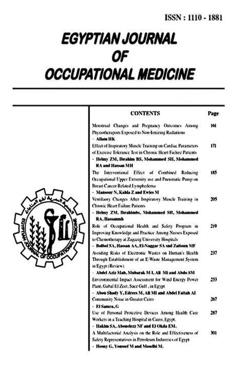 Egyptian Journal of Occupational Medicine